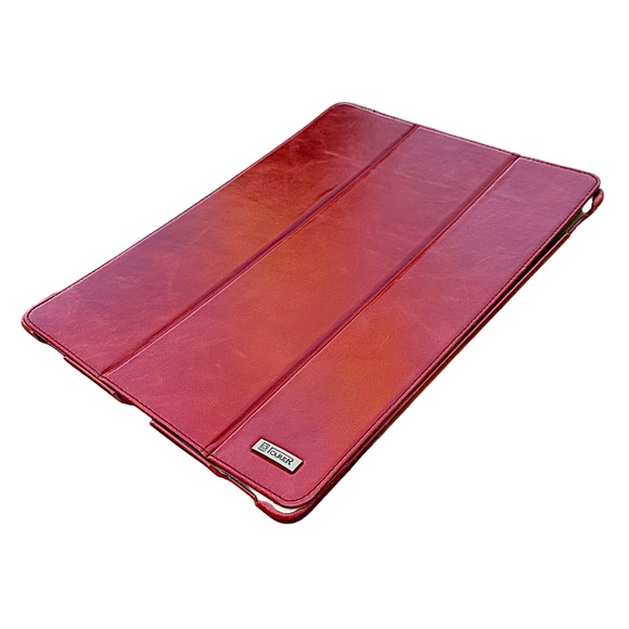 ICARER Genuine Leather Tri-Fold Stand Smart Case Cover for iPad 12”x 8 3/4” - Picture 5 of 8